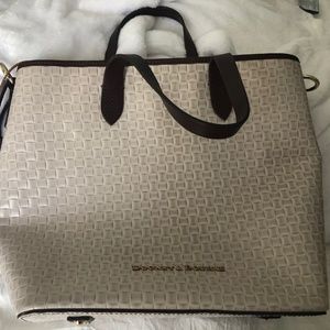 Dooney & Bourke Leather Shoulder Bag, White/Grey